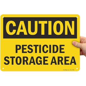 SmartSign - S-2858-Pl-14 "Caution - Pesticide Storage Area" Sign | 10" x 14" Plastic
