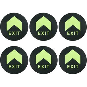 PATIKIL Glowing Exit Sign Sticker, 24 Pack Directional Adhesive Removable Floor Decal for Floor Wall Marking, Green