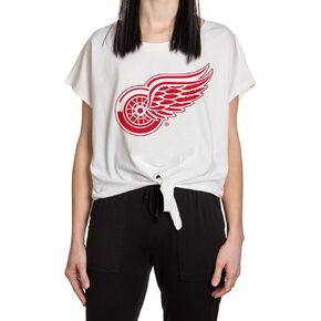 Calhoun NHL Women's Front Tie Cover Up Loose Fit Crop T-Shirt