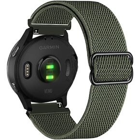 متوافق مع سوار ساعة Garmin Venu 2 plus/Venu Sq/Vivoactive 3، أشرطة بديلة قابلة للتمدد من النايلون تناسب معظم عروات الساعة 20 مم متوافقة مع Vivoactive 3 Music/Forerunner 245 Music، Forerunner 645/645 Music in Kuwait