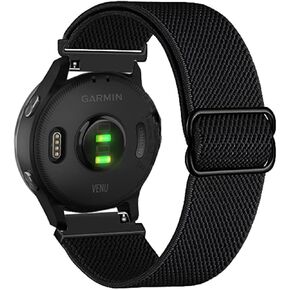 Compatible with Garmin Venu 2 plus/Venu Sq/Vivoactive 3 watch band,Stretchy Nylon Replacement Strap bands fits most 20mm Watch Lugs Compatible for Vivoactive 3 Music/Forerunner 245 Music,Forerunner 645/645 Music