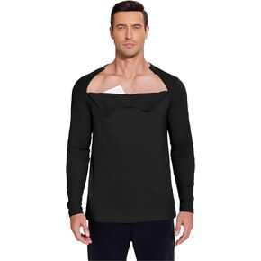 Deyeek Unisex Chemo Shirts for Port Access Chemotherapy Must Haves Long Sleeve Post Shoulder Surgery Shirts