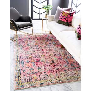 Unique Loom Monterey Collection Vintage Bohemian Inspired with Distressed Tribal Design Area Rug, 2 x 3 ft, Blue/Yellow