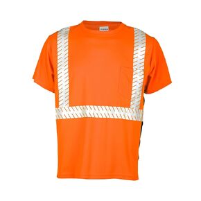 Kishigo 9114 Polyester Black Series Class 2 T-Shirt, Large, Lime