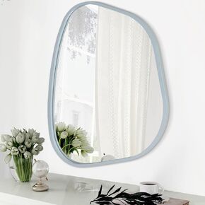 Asymmetrical Wall Mounted Mirror, Irregular Shaped Modern Artistic Dressing Wall Mirror Decorative for Living Room, Bedroom, Entryway, 16" x12"