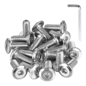 M8-1.25 x 75mm Countersunk Bolts Flat Head Hex Socket Cap Screws with Allen Drive Spanner Kit, 304 Stainless Steel 18-8, Full Threaded, 10PCS