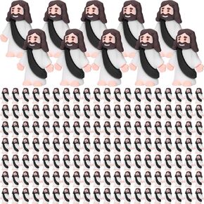 300 Pack Mini Jesus Figurines Bulk Little Jesus Figures Toys Religious Party Favors Tiny Jesus Doll Gifts Christ Savior for Hide Thanksgiving Day Sunday School Baptism Gift Craft(Black)
