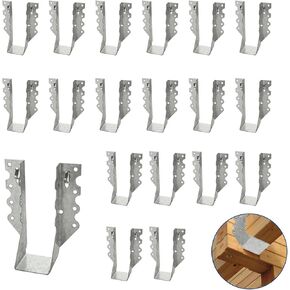 25PCS 2x6 Joist Hanger, 20 Gauge Galvanizing Face Mount Joist Hangers, Hurricane Ties for Rafters Tie Brackets Great for Floor Deck, Ceiling Joists, Wood, Roofs