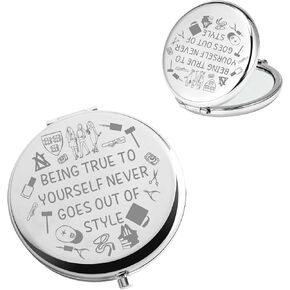 BAUNA Elle Woods Gifts Legally Musical Inspired Gift Being True to Yourself Never Goes Out of Style Attorney Pocket Mirror (Being True CMS)