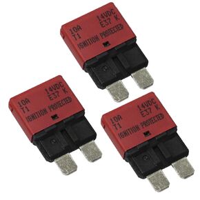 3PCS Circuit Breakers E37 Auto (T1) Reset Low Profile ATC/ATO 20A 14V DC