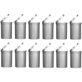 Empty Pill Bottles 30 Dram Smell Proof Child Resistant Airtight Pop Top Containers, Plastic Vials for Medicine, Herbs and Suppliments - 12 Pack (Black Opaque)