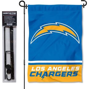 Los Angeles Chargers Garden Flag and Pole Stand Holder