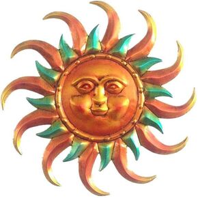 WOERTE HOME 15.7'' Sun Face Wall Decor for Indoor and Outdoor Use