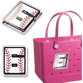 baseball number letter bag charm 3" Acrylic accessories for Beach Women Girls Travel Shopping Party Best Gift