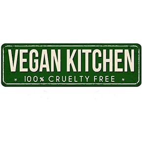 Vegan Kitchen Metal Tin Sign Retro Vintage Sign Home and Bar Wall Decor 4x16 Inches