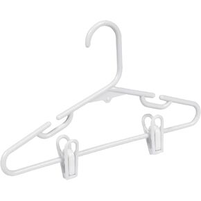 Honey Can Do Kids Clothes Hangers with Clips, HNG-09047 White, 7" x 0.25" x 11.75 inches, 18-Pack