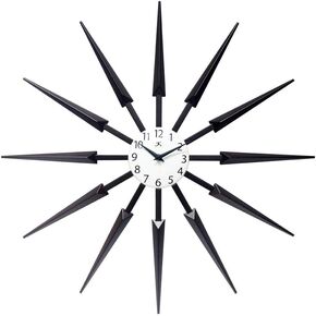 Infinity Instruments Celeste Starburst Wall Clock, Retro Midcentry Spoke Design, Easy to Hang Keyhole, 24 Inch, Multi-Colored