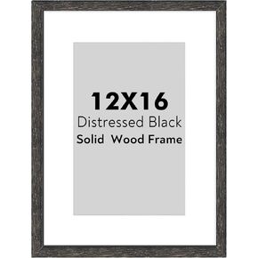 Golden State Art, 12x16 Wood Picture Frame - White Mat for 8x12 Photos - Sawtooth for Wall Display - Great for Weddings, Graduations, Baby Showers, Holidays (Distressed Gold, 1 Pack)