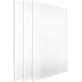 MIFFLIN-USA Picture Frame Glass Replacement Sheets (8x10 inch, Crystal Clear, 3 Pack) Heat-Strengthened 8 by 10 High-Definition Photo Frame Glass Sheet, 8 x 10 Semi-Tempered Glass Cover
