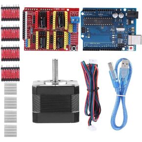Tangxi 3D Printer CNC Kit with CNC V3.0&A4988 Stepper Motor Driver for UNO for R3 Board&Heatsink&Nema 17 Stepper Motor&USB Cable,CNC Kit for Kuman for UNO for R3