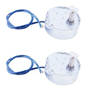 Fielect 2Pcs Synchronous Motor AC 110V 60-70RPM Turntable Motor CW/CCW Direction 4W TYC-50 Double Flat Tapping Shaft