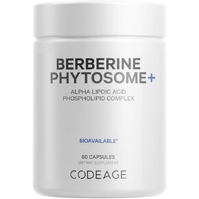 Codeage Berberine Phytosome Supplement - Berberine HCL, Alpha Lipoic Acid, Phospholipid Complex - 2-Month Supply - Metabolic & Cardiovascular Support - Bioavailable, Gluten-Free, Non-GMO - 60 Capsules