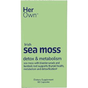 Her Own Irish Sea Moss Capsules, Burdock Root, Bladderwrack, Detox, Metabolism, Immune Support, Skin Health, Natural Joint Support, Nutrient Rich Superfood High in Minerals, 60 Count