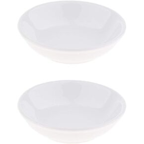 2Pcs Round Replacement Ceramic Dish 3.8 Inch for Electric Oil Aromatherapy Burner/Warmer, Lamp Wax Tart Oil Warmer Round, White (TCD00002)