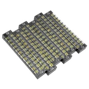 uxcell 6 Pcs Dual Rows 12 Positions 600V 25A Cable Barrier Block Terminal Strip TB-2512L