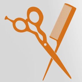 Wall Stickers Murals Barber Shop Name Scissors Hair Salon Decal Neutral Haircut Poster Art Decals Decor Windows Decoration 23 X 20 in (Brown), Grey