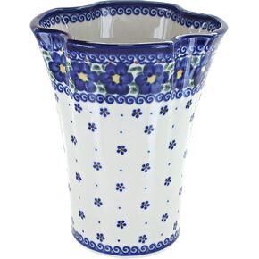 Blue Rose Polish Pottery Garden Butterfly Vase