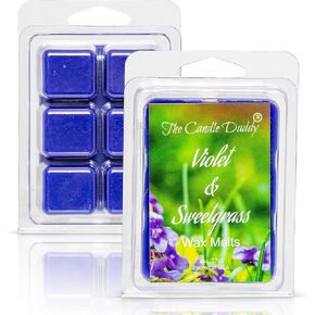 Violet and Sweetgrass - Wildflower and Fresh Cut Grass Scented Melt- Maximum Scent Wax Cubes/Melts- 1 Pack -2 Ounces- 6 Cubes Gift for Women, Men, BFF, Friend, Wife, Mom, Birthday, Sister, Daughter