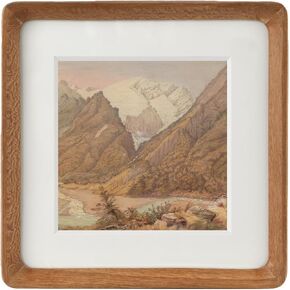 Recuerdos 12x12 Picture Frame in Natural Teak Wood,Square 12x12 Frame with 8x8/10x10 Mat for Wall Mount or Tabletop Display