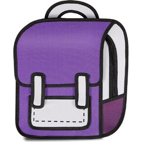 Aobiono Kawaii Backpack Cute Cartoon 3D Jump Style 2D Drawing from Comic Paper Anime Bookbag School Supplies Fun Daypack (Pink)