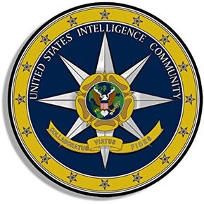Round United States Intelligence Community Sticker (us usic Logo Insignia vinyl decal for car truck or laptop (3 inch)