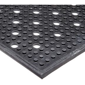 NoTrax T23 General Purpose Rubber Multi-Mat II Safety/Anti-Fatigue Mat, for Wet or Greasy Areas, 3' Width x 4' Length x 3/8" Thickness, Black