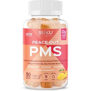 PMS Gummy Supplement with Chasteberry to Relieve PMS and Menopause Peach Mango Gummies (50 Count)