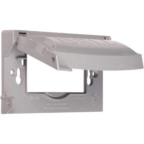 BELL MX1250S Flip Weatherproof Cover Universal Metal 12-in-1 Outlet Outdoor Receptacle Protector, 1-Gang, Gray