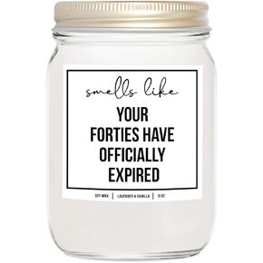 YouNique Designs 50th Birthday Candle 8oz - 50th Birthday Gifts for her Women - 50 Year Old Birthday Gifts - Funny 50th Birthday Gifts for Someone Turning 50-50th Candle (Lavender & Vanilla)