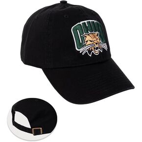 Desert Cactus Ohio University Baseball Hat Bobcats Brimmed Embroirderd Hats Cap Adjustable Cloth Strap Adult (Style A) Black
