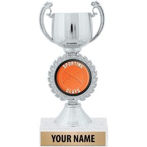 6.5" Silver Sporting Clays Trophies, Custom Chaplet Cup Sporting Clays Trophy Award Prime