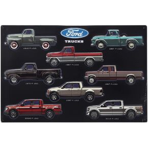Open Road Brands Chevrolet Trucks Collage Embossed Metal Sign - Vintage Chevrolet Wall Art for Man Cave or Garage