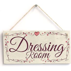 Meijiafei Dressing Room - Country Style PVC Home Decor Door Sign/Plaque 10"x5"