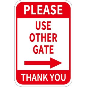 Please Use Other Gate Sign Aluminum 12x8 Inch Left Arrow Metal Waterproof for Entrance Outdoor Business Office 2 Pack