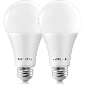 LUXRITE A21 LED Bulbs 150 Watt Equivalent, 2550 Lumens, 3000K Soft White, Dimmable Standard LED Bulb 22W, Energy Star, E26 Medium Base - Indoor and Outdoor (2 Pack)