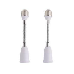 E26/E27 Light Socket Extender Adapter,20cm/8 inch Light Bulb Extension,E26 to E26 Socket Extender,Bendable Flexible Gooseneck Adjustable Extension Socket Extender Adaptor (2 Pack)