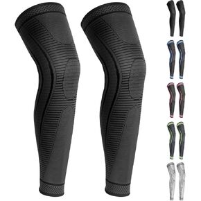 2 Pack Full Leg Compression Sleeves, Long Knee Brace Support for ACL,PCL, Meniscus Tear, Arthritis, Tendinitis