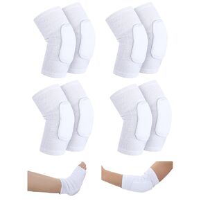 Sosation 8 Pcs Knit Elastic Heel/Elbow Protectors Heel Protectors for Pressure Sores Elbow Pads Protects Skin Ulcerations and Relieves Pressure Elbow Sleeve for Elderly Relieve Pressure Sores (M)