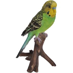 Hi-Line Gift Ltd Budgie on Branch Statue,Green