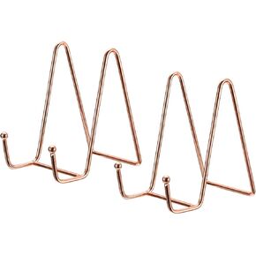 uxcell Plate Stand for Display, 2Pcs 6 Inch Iron Easel Plate Holder Display Stands Metal Decorative Plates for Picture Photo Book, Gold